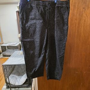 GAP Animal Print Barrel Leg Denim Pants